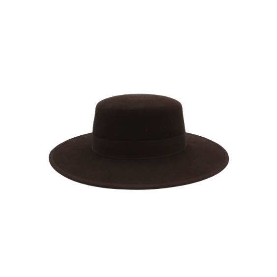 11 Sombrero de Lana Fina de Borrego con Bordado Multicolor de Pensamientos