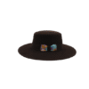 12 Sombrero de Lana Fina de Borrego con Bordado Multicolor de Pensamientos