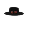 2 Sombrero de Lana Fina de Borrego con Bordado de Pensamientos