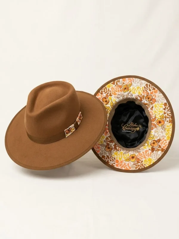 WhatsApp Image 2026-10-15 at 4.29.02 PM Sombrero mostaza lana de borrego bordado de pensamientos tonos mostazas