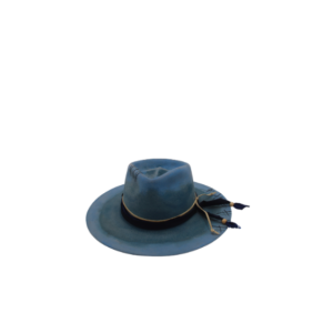 224 Sombrero Exclusivo de Lana Fina de Borrego Azul Jaspeado