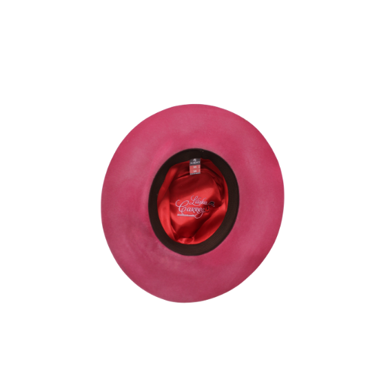228 Sombrero Exclusivo de Lana Fina de Borrego Color Rosa Jaspeado
