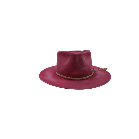 229 Sombrero Exclusivo de Lana Fina de Borrego Color Rosa Jaspeado