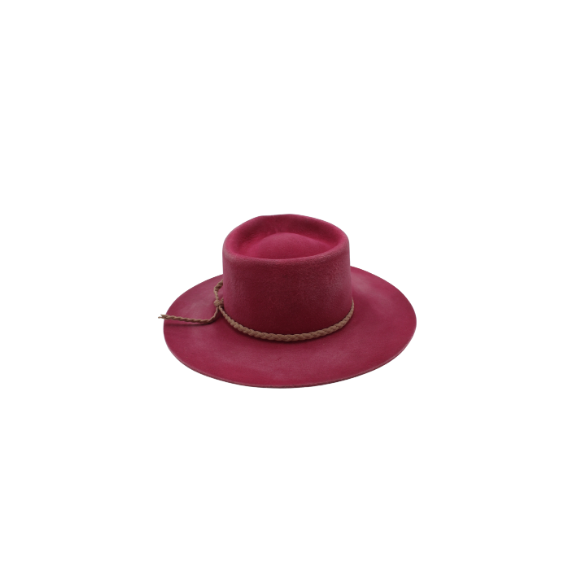 230 Sombrero Exclusivo de Lana Fina de Borrego Color Rosa Jaspeado