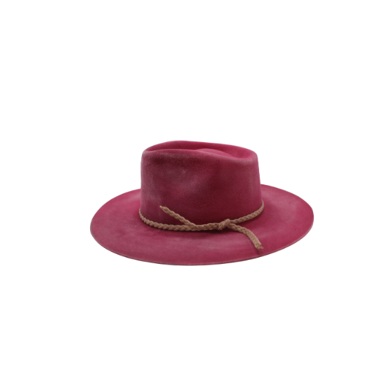 231 Sombrero Exclusivo de Lana Fina de Borrego Color Rosa Jaspeado