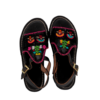 25 Huarache Forrado en Tela Satinada con Deshilado de Danzantes y Bordado Multicolor