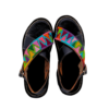 Huarache de Piel Tradicional Cruzado con Bordado Deshilado de Pirámides