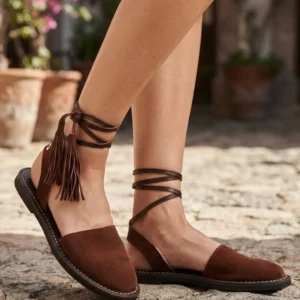 Huaraches de Gamuza con Punta Abierta