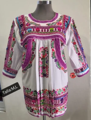 blusarosa Blusa artesanal bordada en algodón