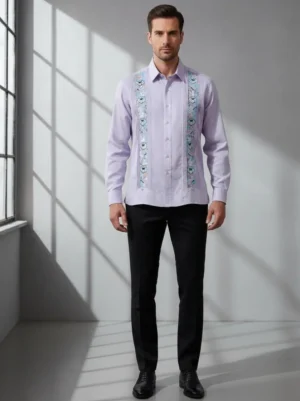 Camisa Cuello Sport Bordada Slim