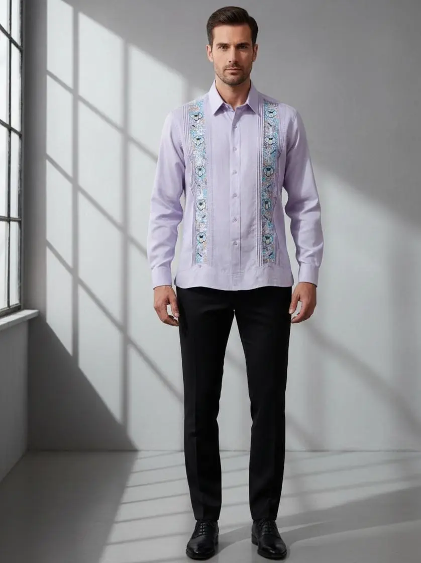 Camisa Cuello Sport Bordada Slim