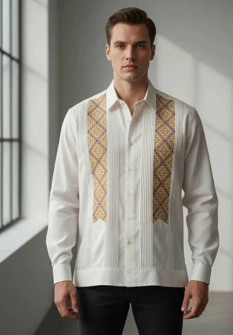 Camisa Cuello Sport Bordada Slim