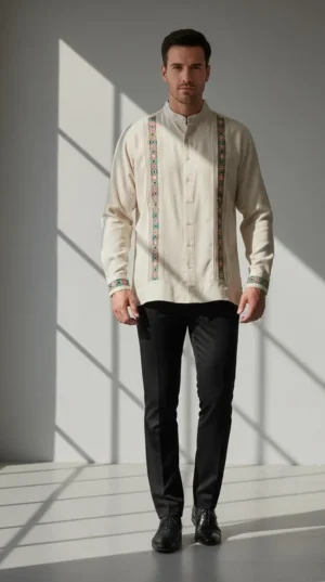 camisamultimodel Camisa Cuello Mao Bordada Slim – Multicolor