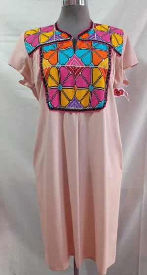 vestidomulti2 Vestido artesanal bordado en lino viscosa