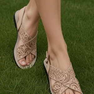 Huarache Artesanal con Textura de Piel de Vaca