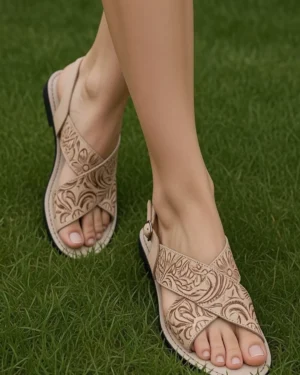 Huarache Artesanal con Textura de Piel de Vaca