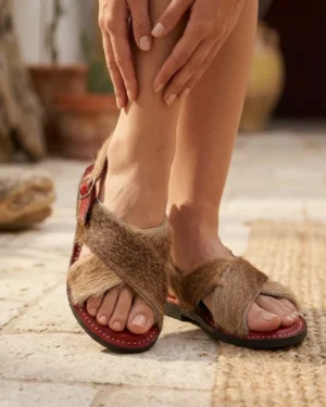 Huarache Artesanal de Pelo de Venado