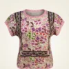 Blusa Floreada de Algodón con Deshilado Nacional