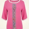 Blusa Deshilada Nacional Multicolor en Tonos Pasteles