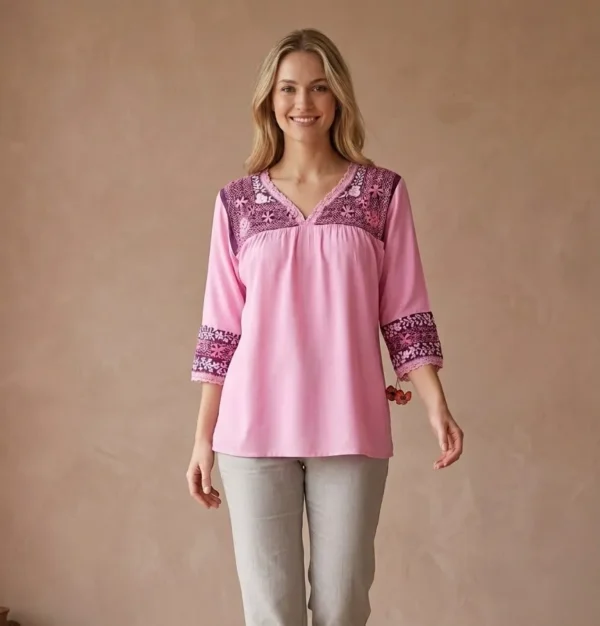 blusa deshilado  de margaritas  cajon completo