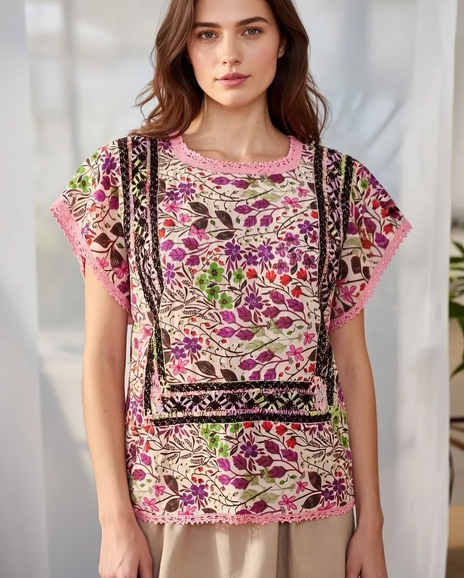 blusa estampada deshilado nacional