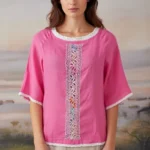 blusa casual deshilada y tejida a mano