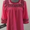 blusa manga 3 cuartos deshilado margaritas