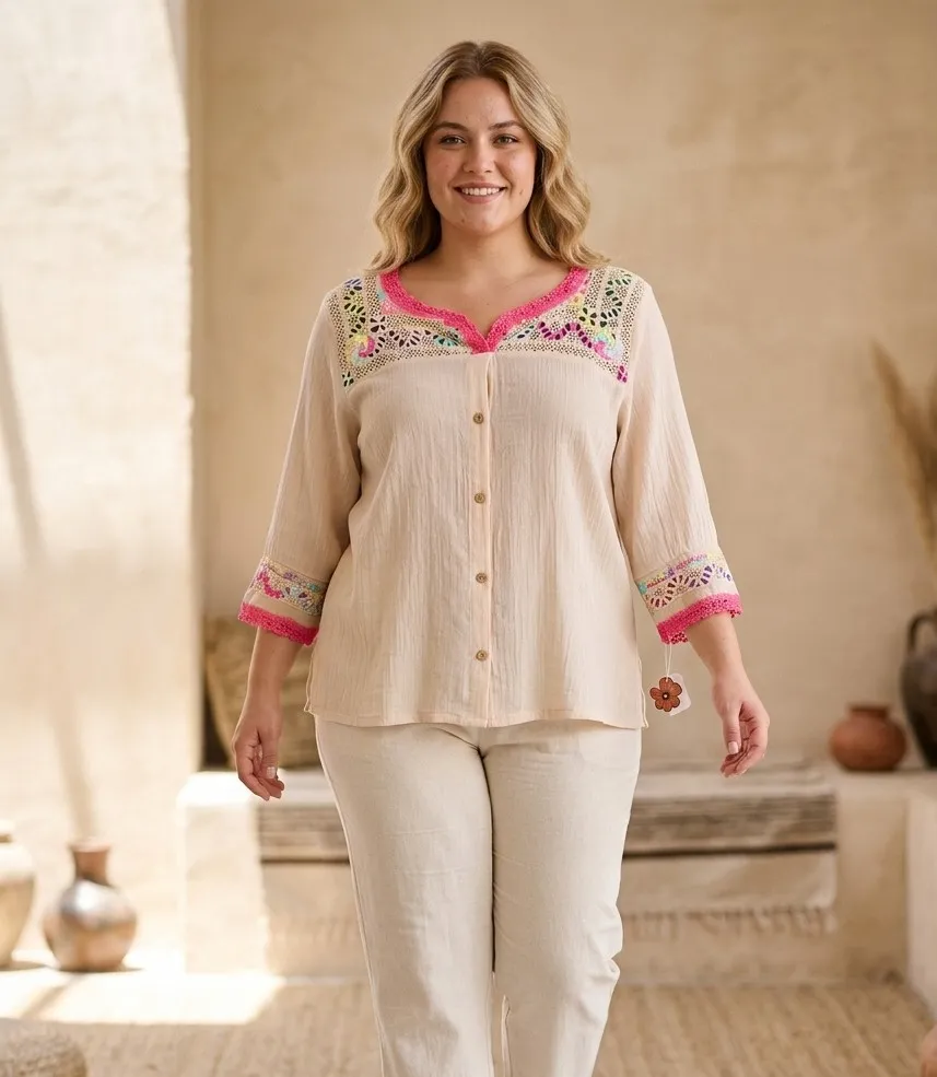 blusa deshilado multicolor en nacional