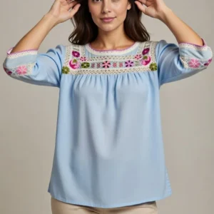 Blusa Manga 3 Cuartos Deshilada