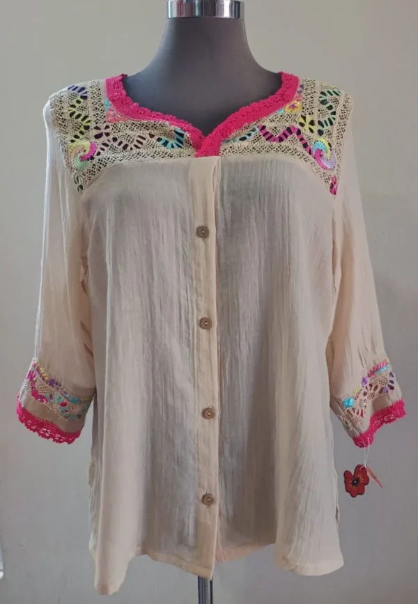 aa blusa deshilado multicolor en nacional