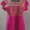 blusa bordada y deshilada a mano tipo pechera