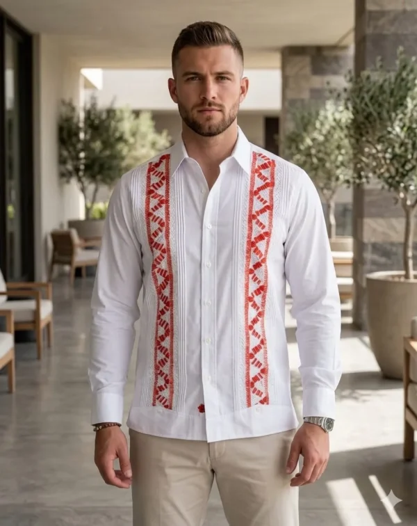 Guayabera nacional deshilada a mano