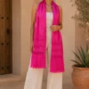 Rebozo de Seda Rosa Mexicano