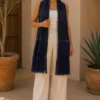 Rebozo de Seda Azul Índigo