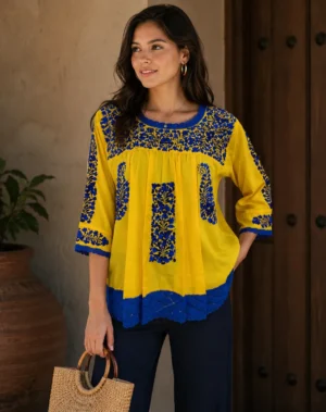 Blusa Bordada a Mano Pensamientos