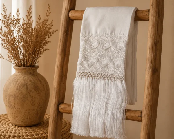 Rebozo de Seda Color Marfil