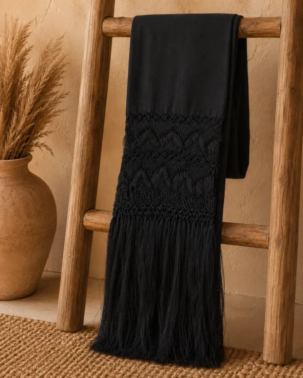 Rebozo de Seda Negro