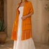Rebozo artesanal de seda Naranja Caléndula