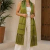 Rebozo de Seda Verde Olivo