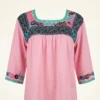 Blusa con Cajón y Puños Deshilado Nacional