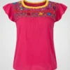Blusa Deshilada Margaritas Manga Amplia