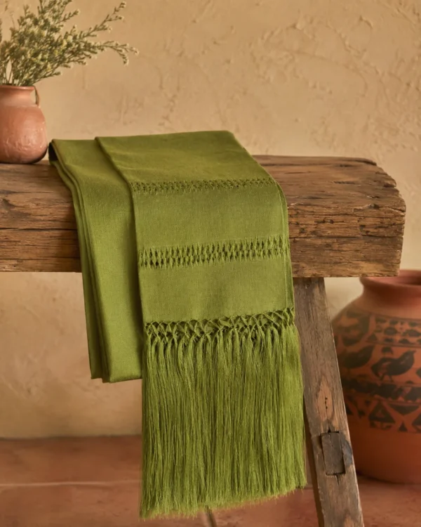 Rebozo de Seda Verde Olivo