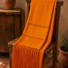 Rebozo artesanal de seda Naranja Caléndula