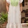 Vestido bordado verde tierno punto de cruz