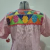 Vestido  punto de cruz tela jaspeada rosa