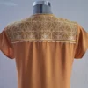 Vestido rayón mostaza punto de cruz