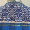vestido de coctel largo bordado punto de cruz