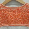 Vestido bordado naranja punto de cruz