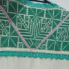 vestido coctel largo bordado punto de cruz