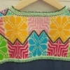 Vestido punto de cruz marino bordado colores
